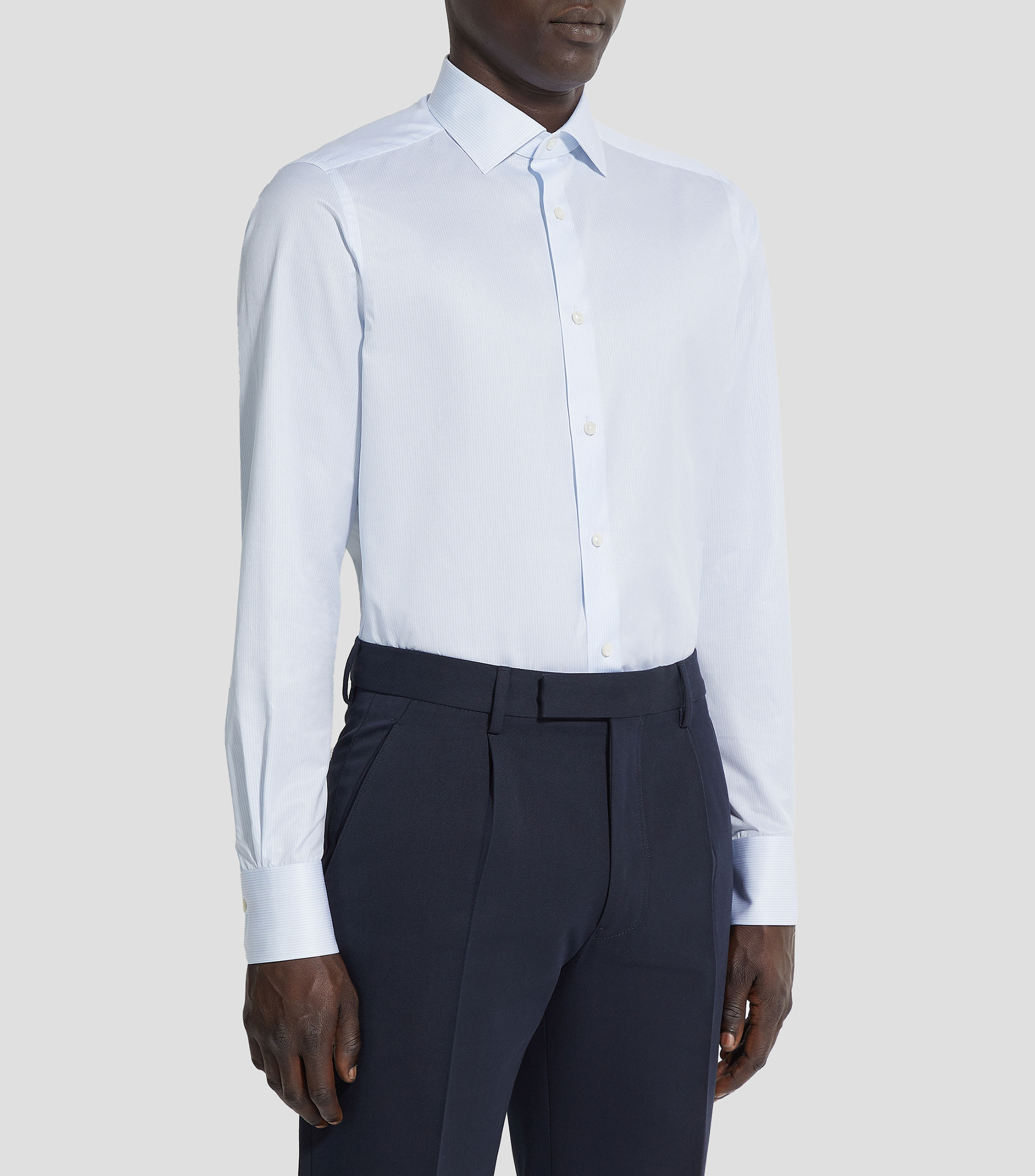 Camisa sólida de manga larga Hombre